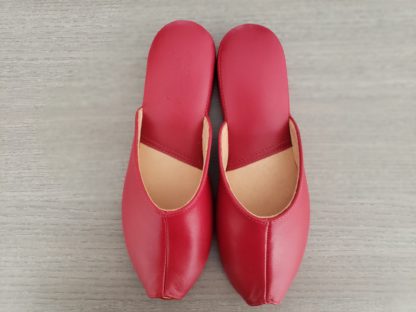 Pantufla de Cuero Roja