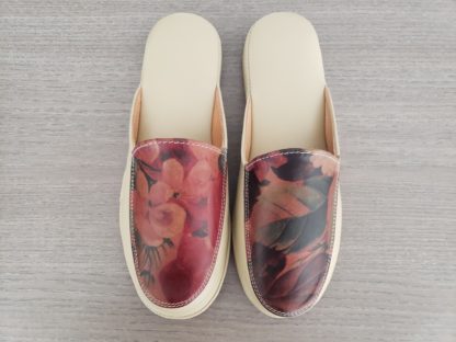 Pantufla de Cuero Flores