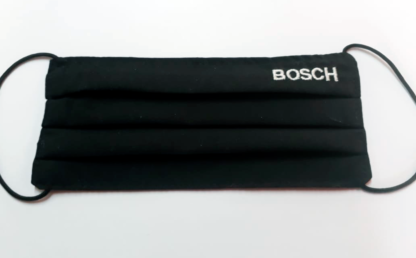 Mascarilla Lino Antifluido, Tres Pliegues Con Bordado